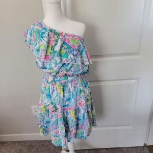 Lilly Pulitzer NWOT Large Multi Pop Up Wish You Were Here Addelyn Dress